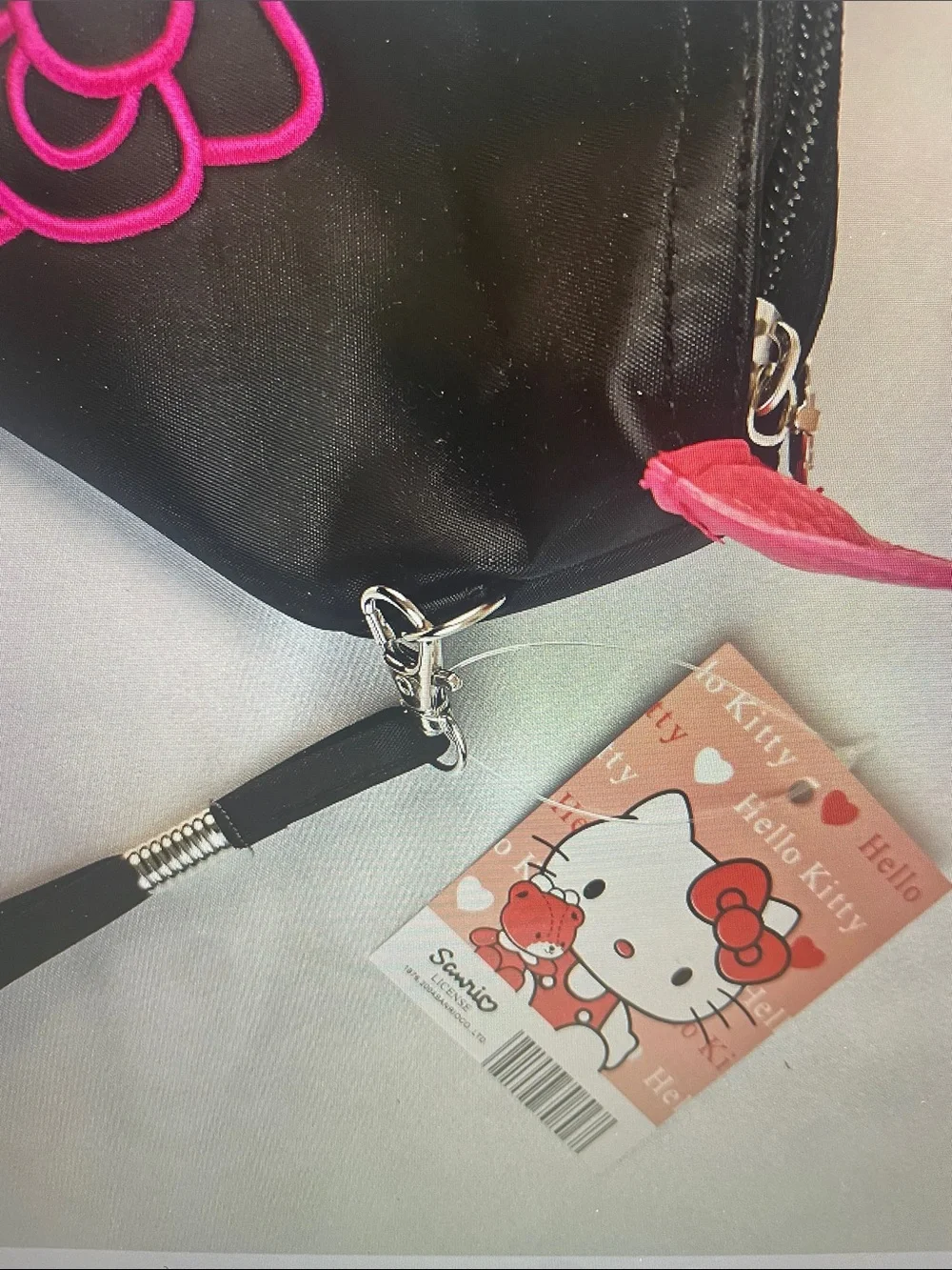 Hello Kitty Black and Hot Pink makeup bag